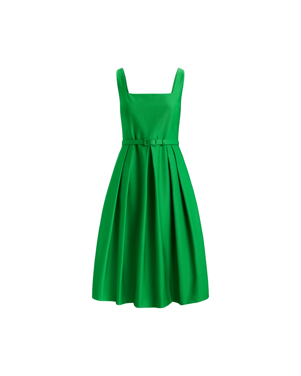 Belted Faille Cocktail Dress