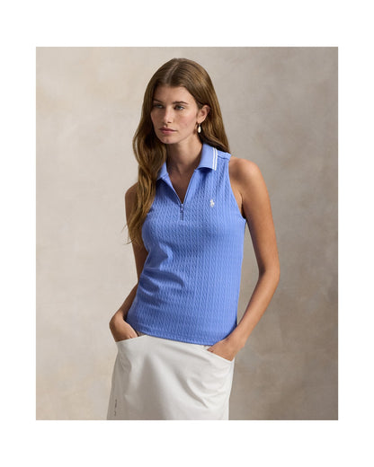 Slim Fit Sleeveless Racerback Polo Shirt