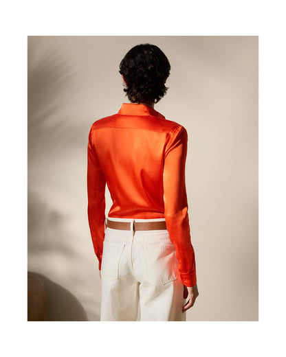 Cameron Straight Fit Charmeuse Shirt