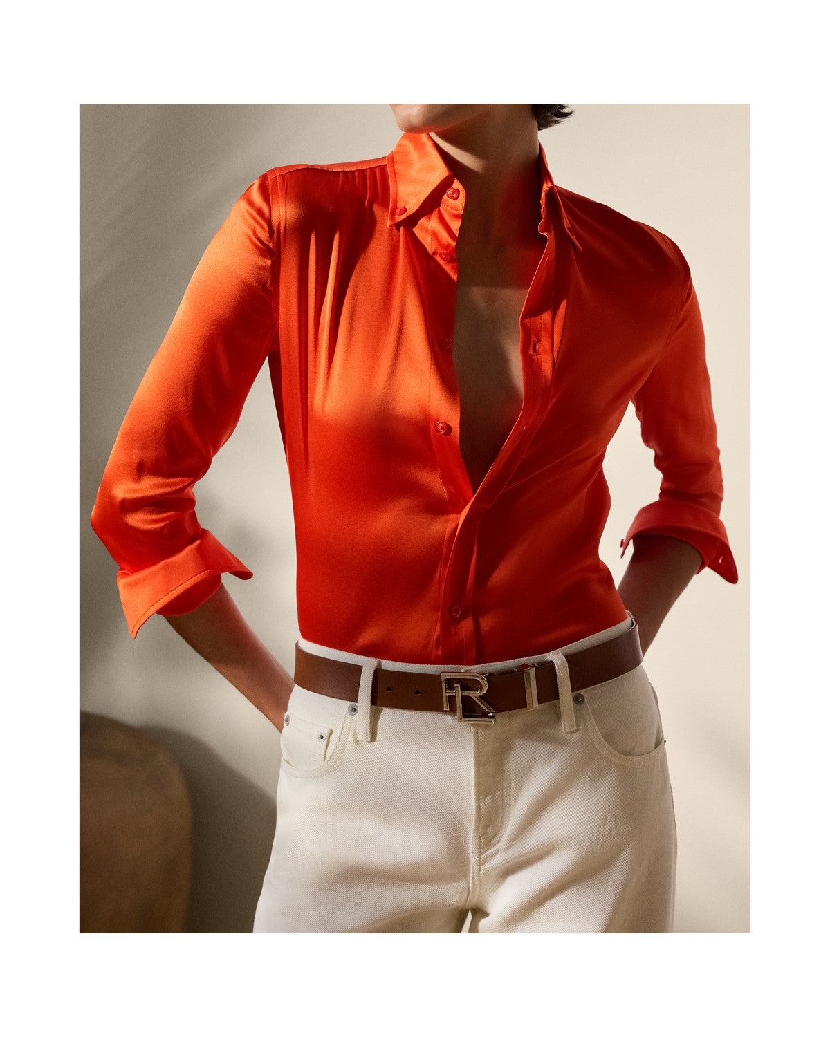 Cameron Straight Fit Charmeuse Shirt