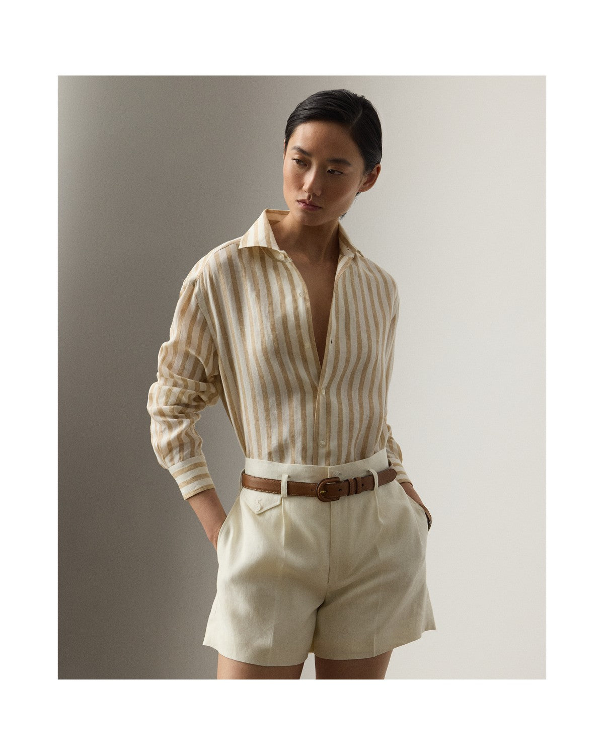 Capri Relaxed Fit Striped Linen Shirt
