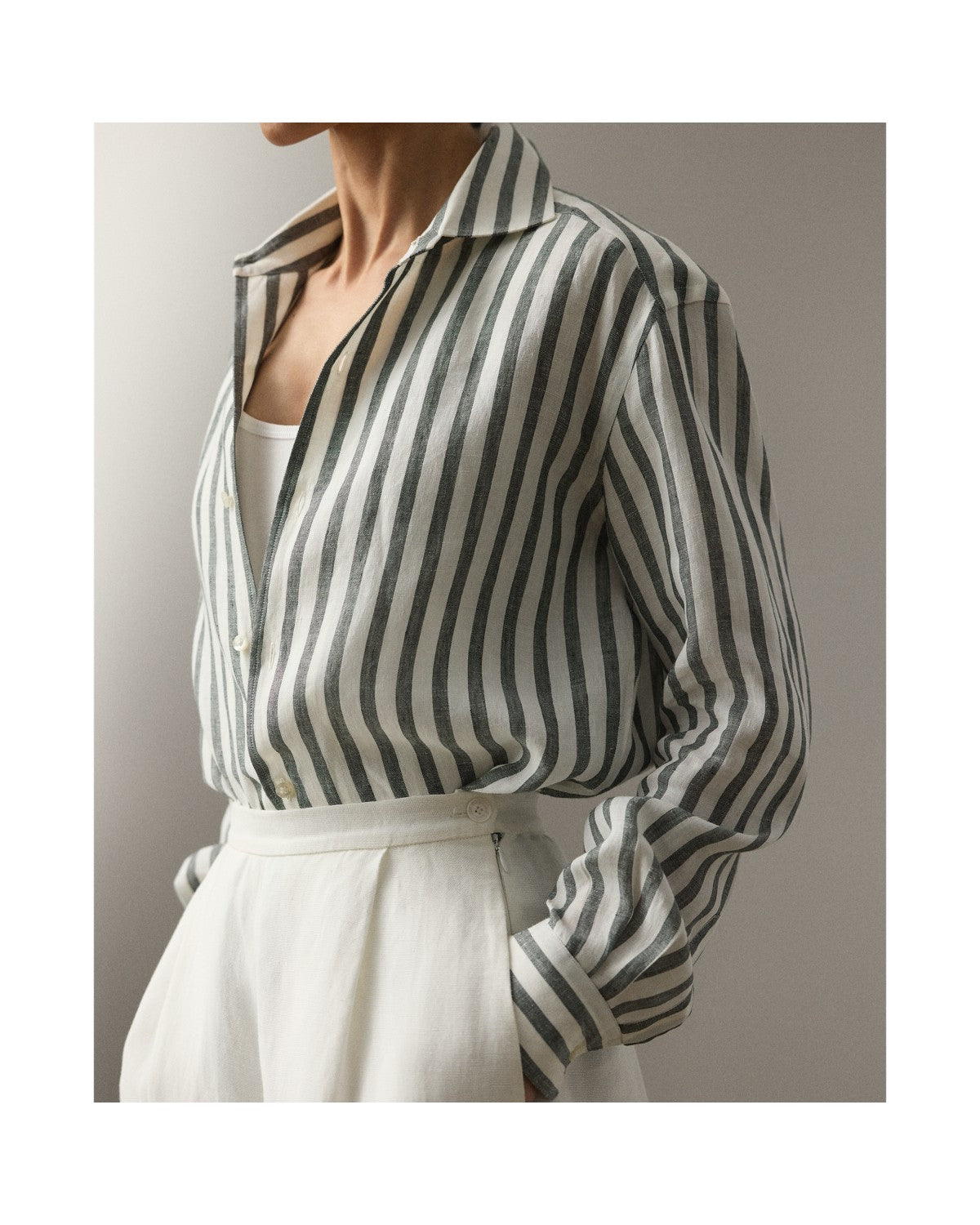 Capri Relaxed Fit Striped Linen Shirt