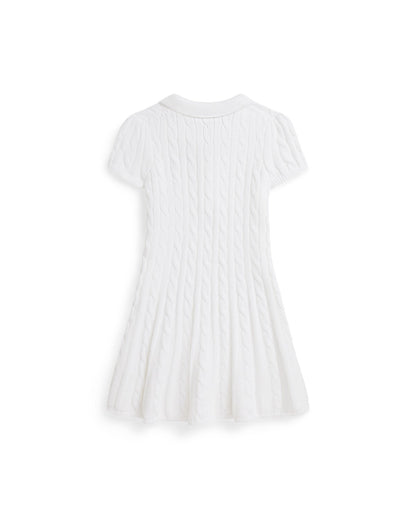 Cable-Knit Cotton Polo Jumper Dress