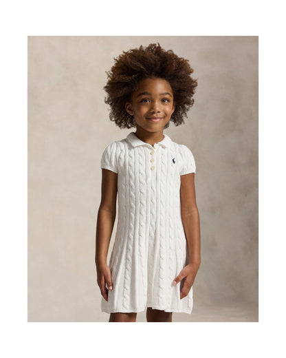 Cable-Knit Cotton Polo Jumper Dress