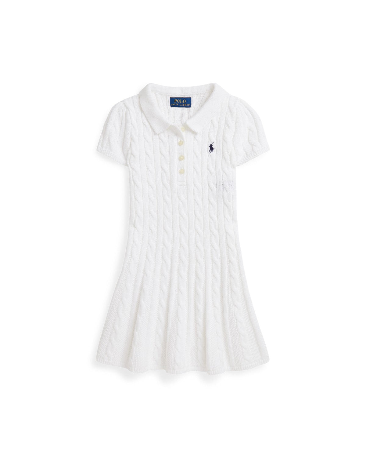 Cable-Knit Cotton Polo Jumper Dress