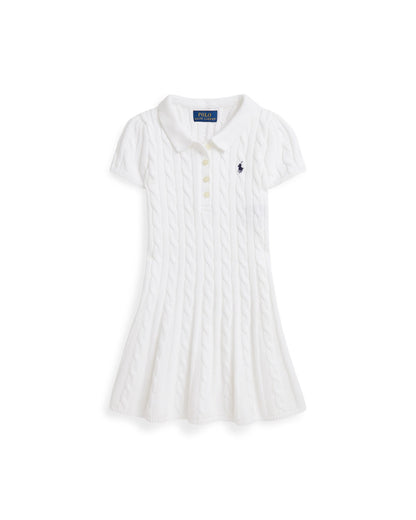 Cable-Knit Cotton Polo Jumper Dress