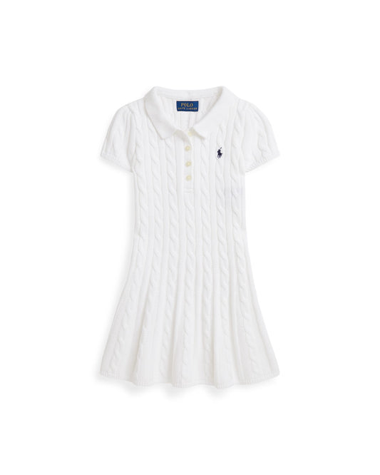 Cable-Knit Cotton Polo Jumper Dress
