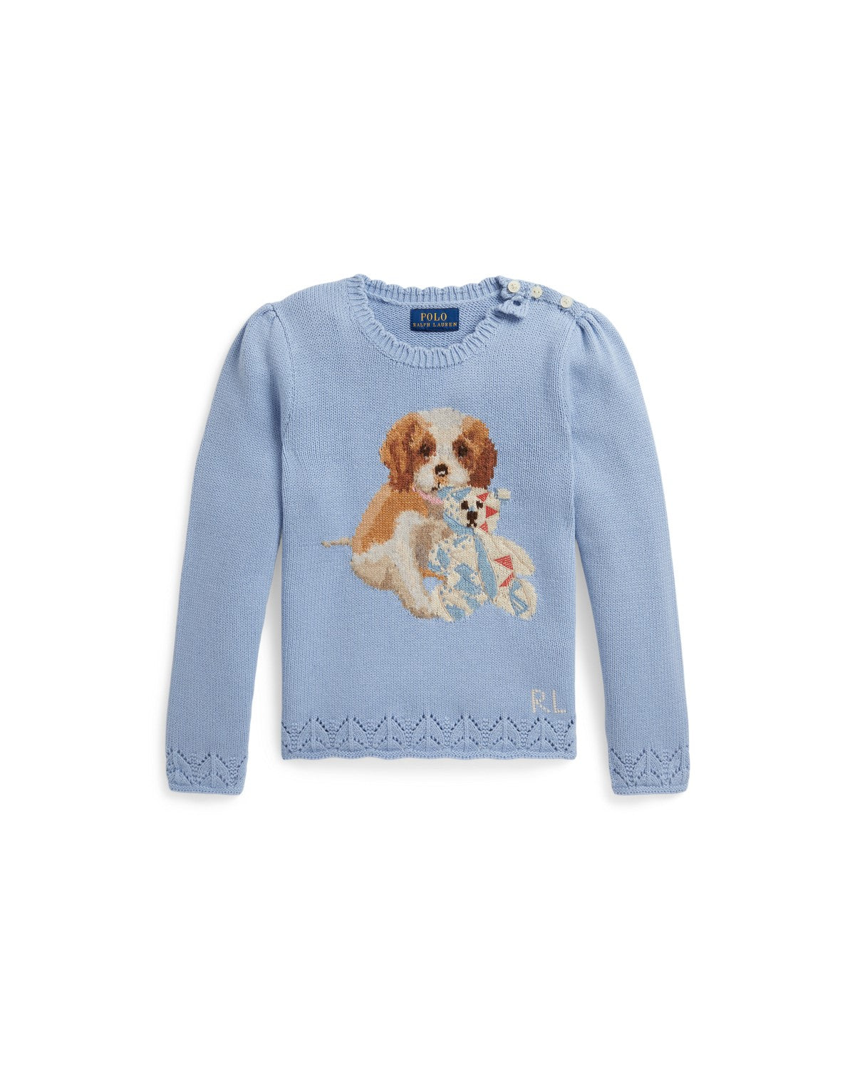 Dog Scalloped Crewneck Jumper
