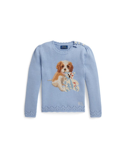 Dog Scalloped Crewneck Jumper
