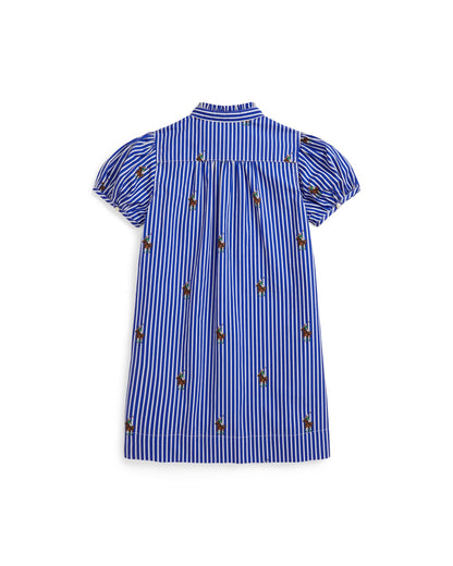 Polo Bear Striped Cotton Poplin Dress