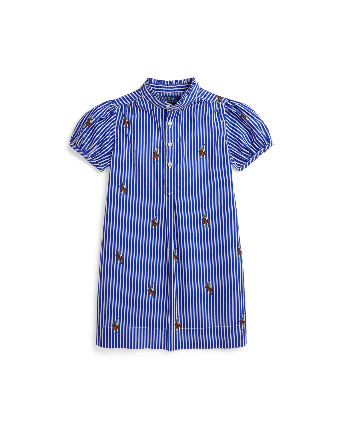 Polo Bear Striped Cotton Poplin Dress