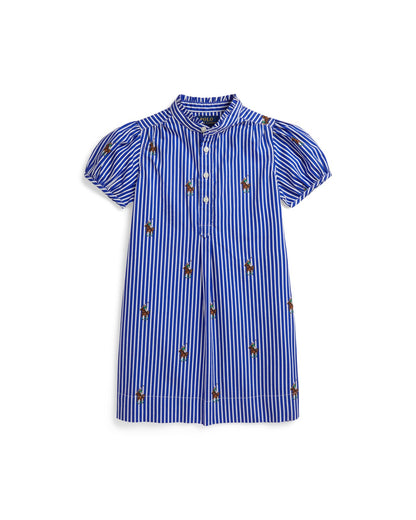 Polo Bear Striped Cotton Poplin Dress