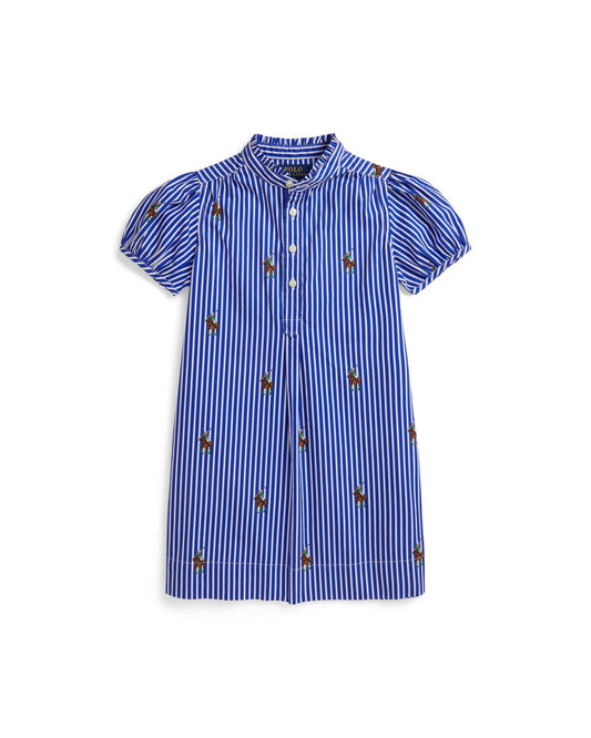 Polo Bear Striped Cotton Poplin Dress
