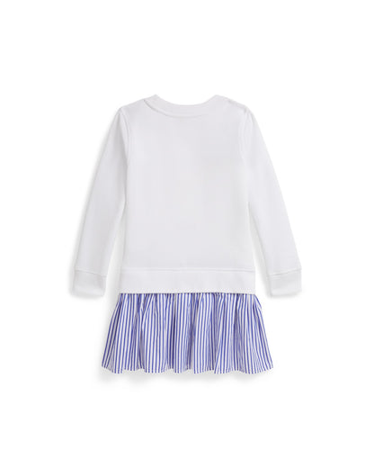 Polo Bear Striped-Skirt Fleece Dress