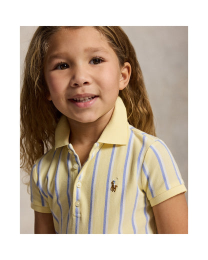 Striped Oxford Mesh Polo Dress