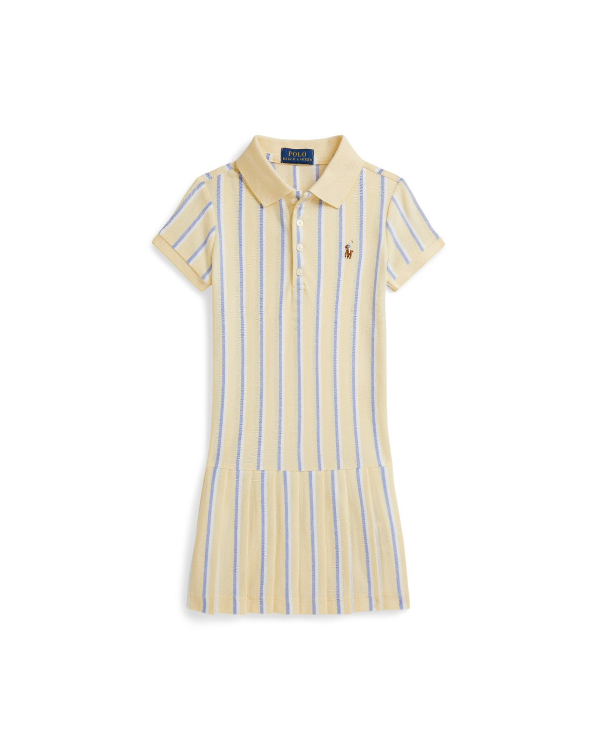 Striped Oxford Mesh Polo Dress