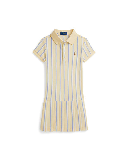 Striped Oxford Mesh Polo Dress