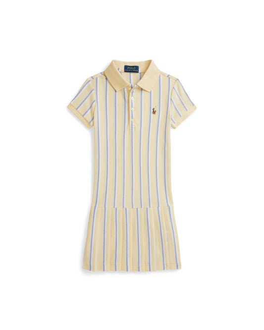 Striped Oxford Mesh Polo Dress