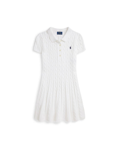 Cable-Knit Cotton Polo Jumper Dress