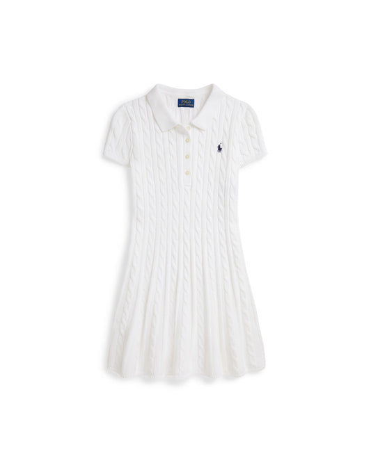 Cable-Knit Cotton Polo Jumper Dress