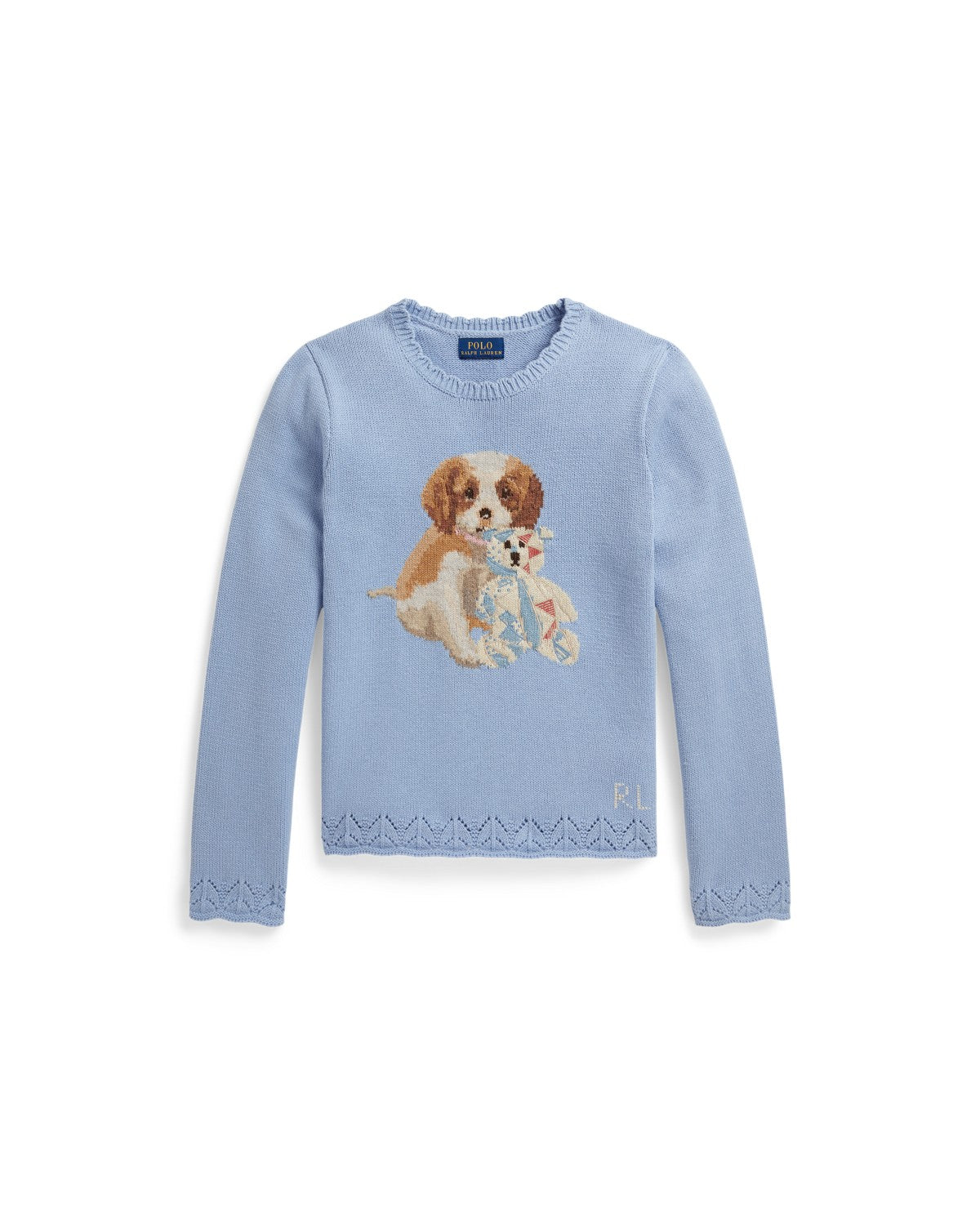 Dog Scalloped Crewneck Jumper