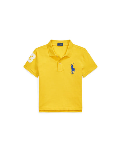Boxy Big Pony Stretch Mesh Polo Shirt