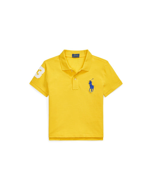 Boxy Big Pony Stretch Mesh Polo Shirt