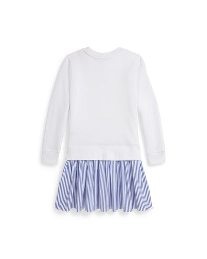 Polo Bear Striped-Skirt Fleece Dress