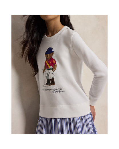 Polo Bear Striped-Skirt Fleece Dress