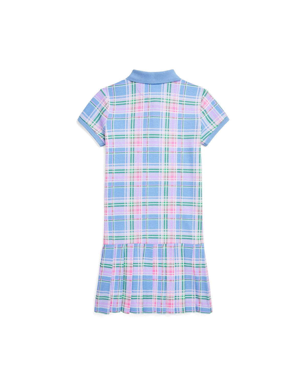 Plaid Cotton Mesh Polo Dress