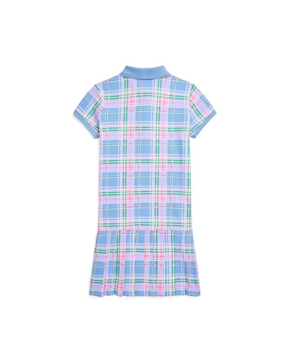 Plaid Cotton Mesh Polo Dress