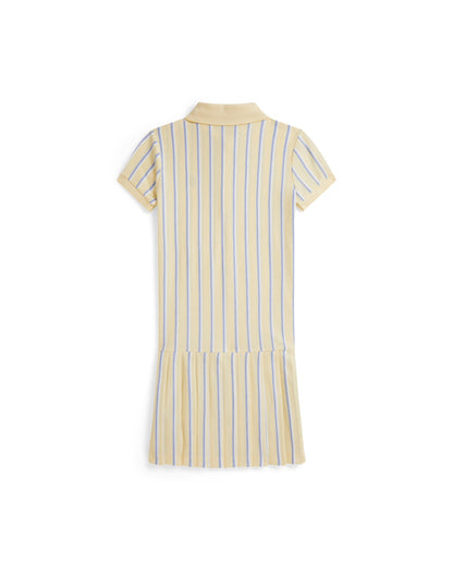 Striped Oxford Mesh Polo Dress