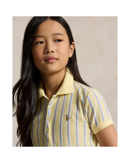 Striped Oxford Mesh Polo Dress
