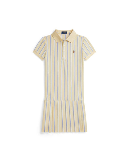 Striped Oxford Mesh Polo Dress