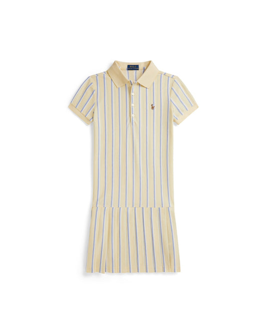 Striped Oxford Mesh Polo Dress