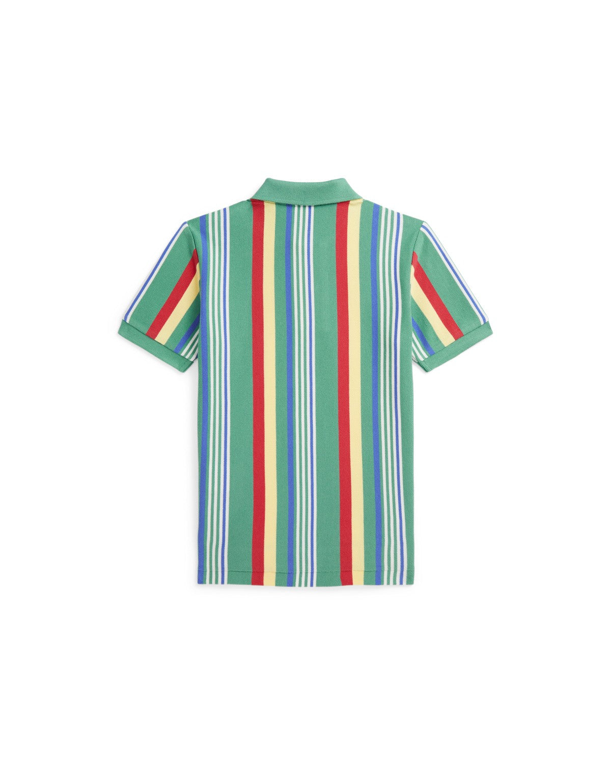 Striped Cotton Mesh Polo Shirt