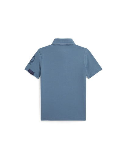 Patchwork Cotton Mesh Polo Shirt