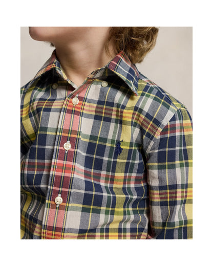 Plaid Cotton Madras Shirt