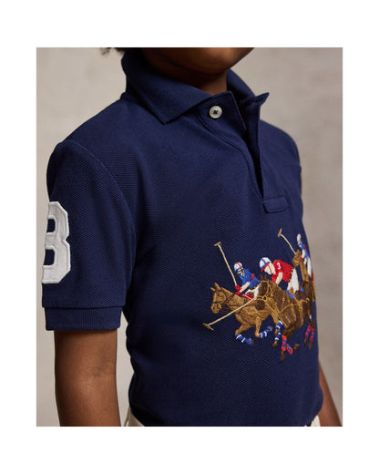 Triple-Pony Cotton Polo Shirt