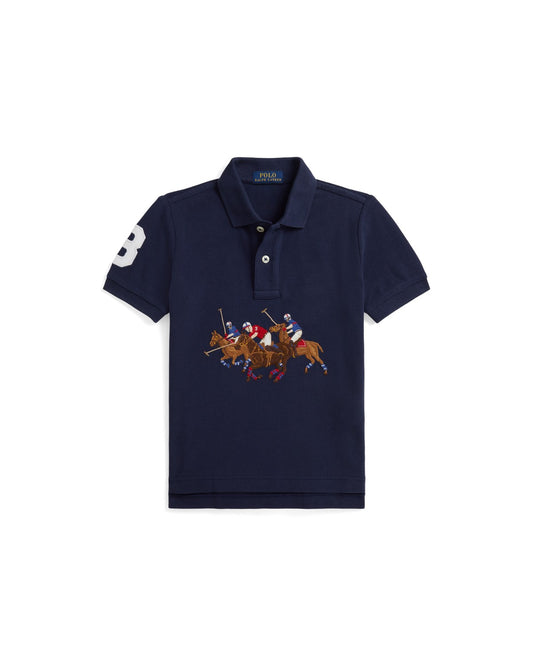 Triple-Pony Cotton Polo Shirt