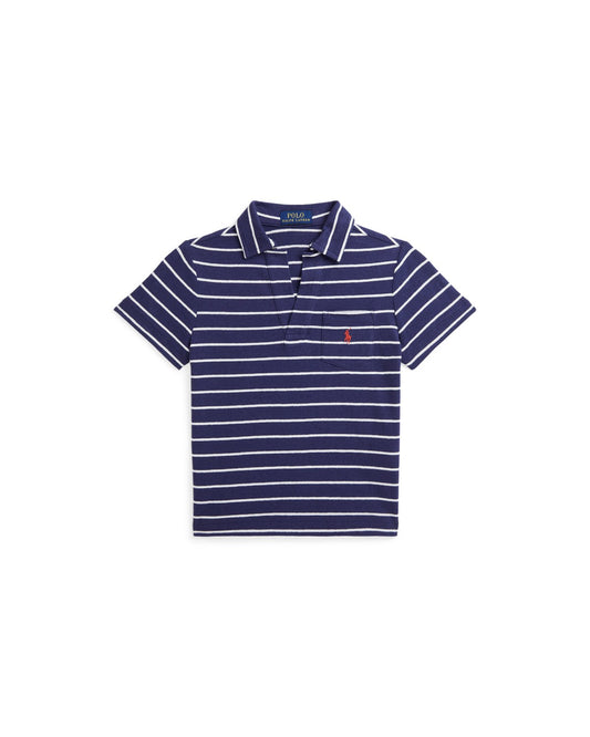 Striped Cotton-Linen Polo Shirt