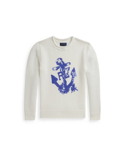 Anchor-Print Cotton Rollneck Jumper