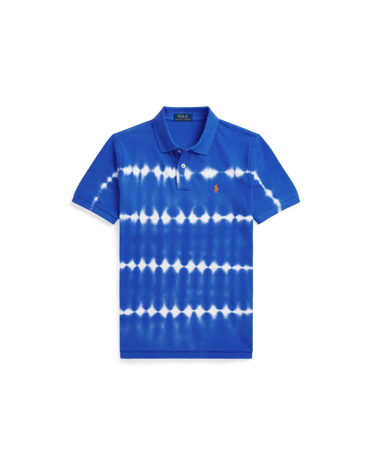 Tie-Dye Cotton Mesh Polo Shirt