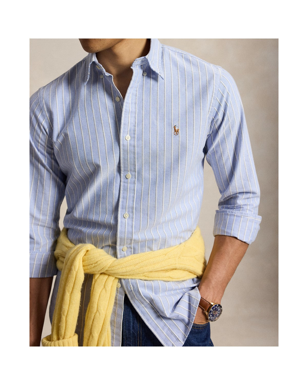 Custom Fit Striped Oxford Shirt
