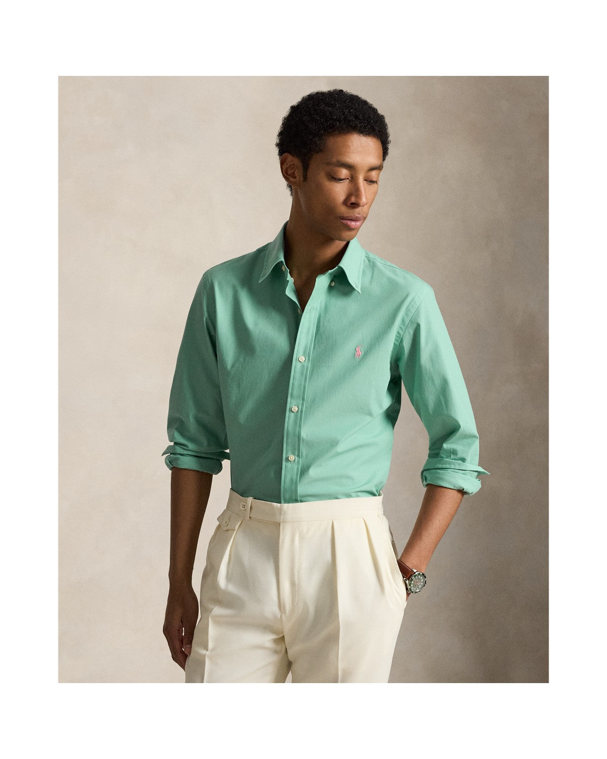 Custom Fit Stretch Poplin Shirt