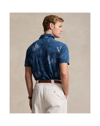 Custom Slim Fit Printed Mesh Polo Shirt