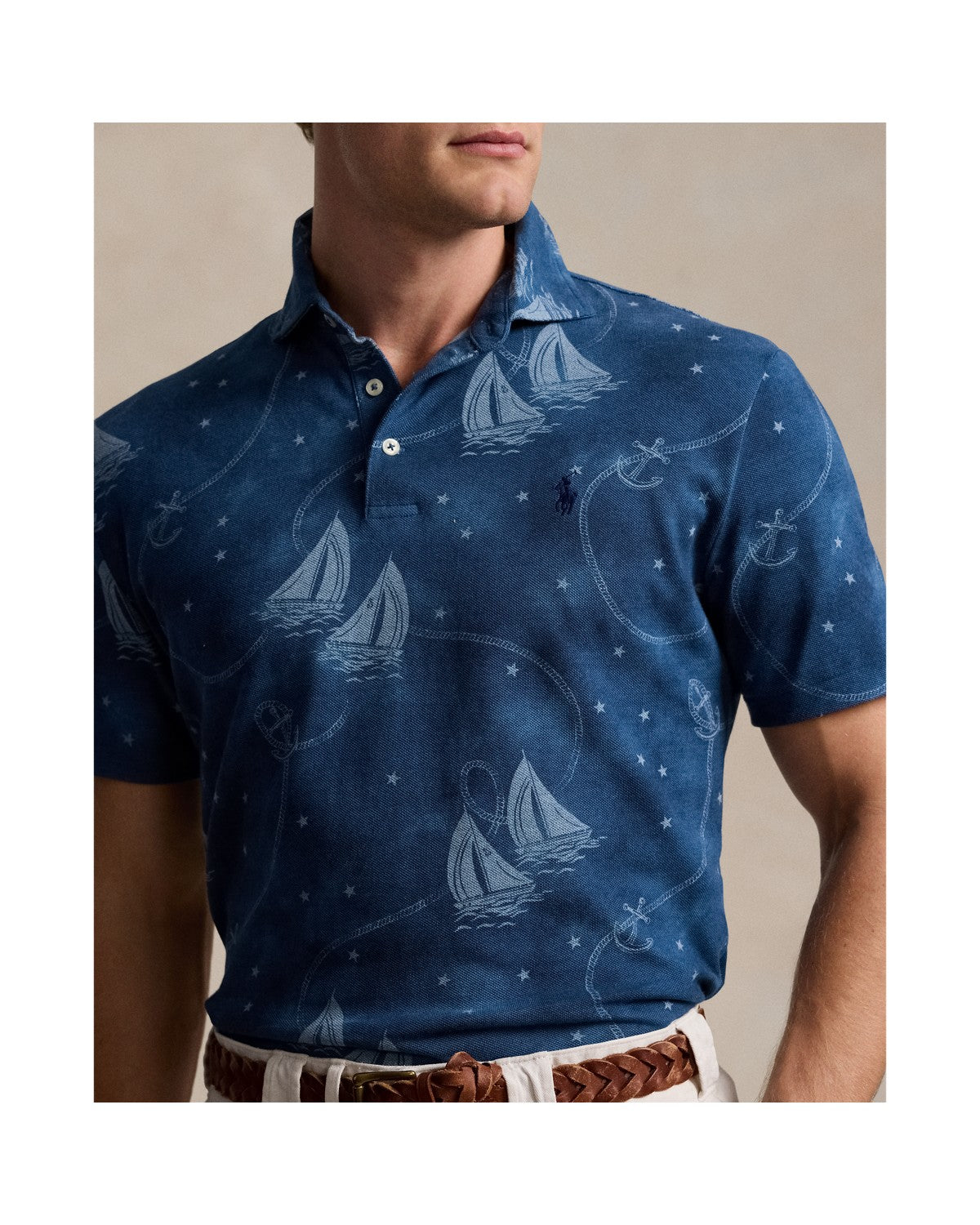 Custom Slim Fit Printed Mesh Polo Shirt