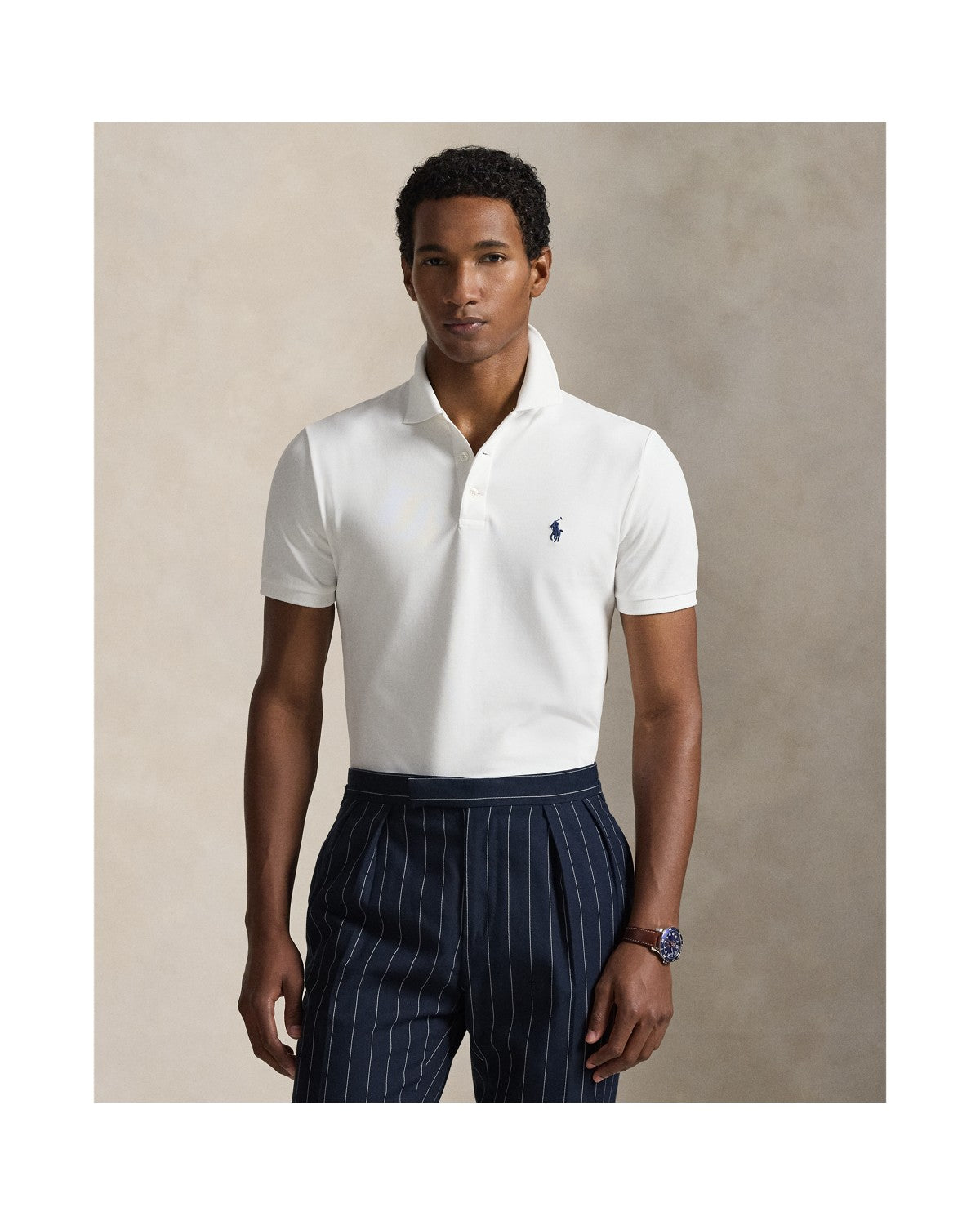 Custom Slim Fit Stretch Mesh Polo Shirt