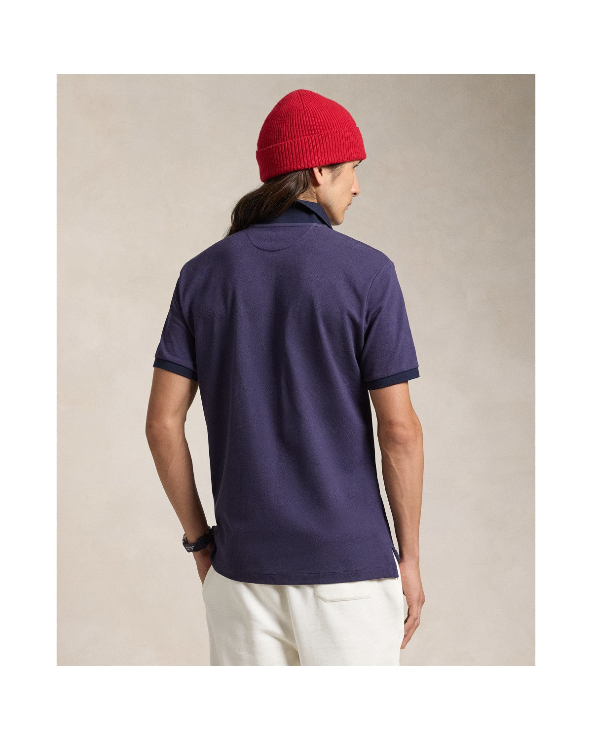 Classic Fit Skier-Print Mesh Polo Shirt