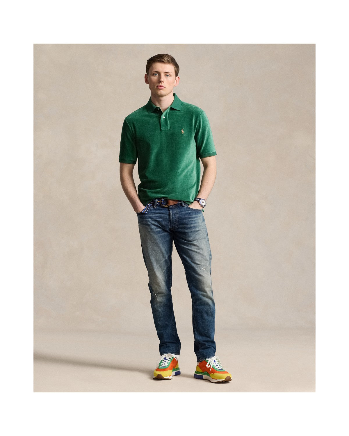 Classic Fit Knit Corduroy Polo Shirt